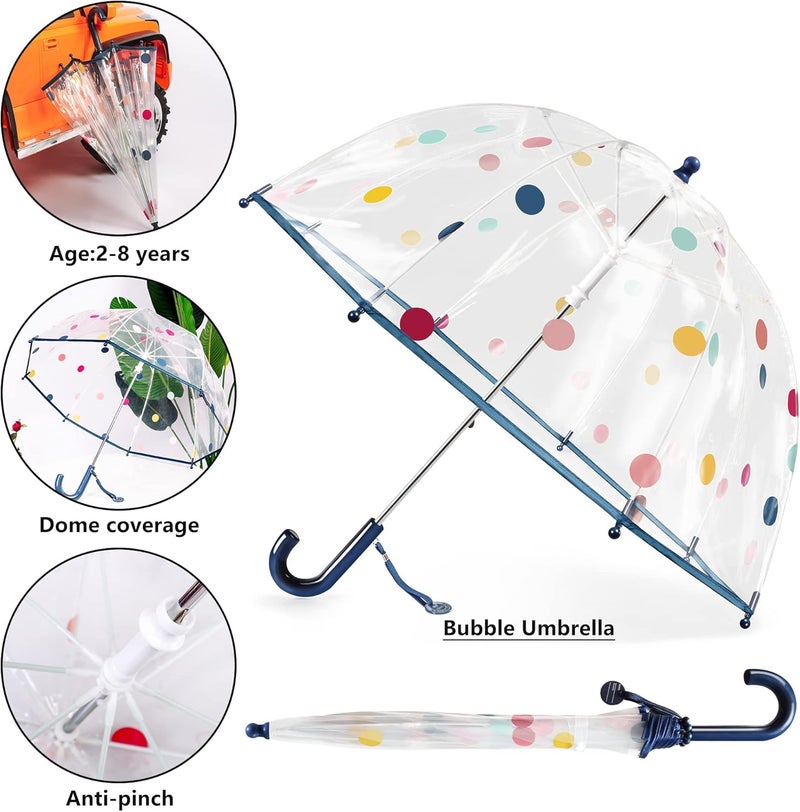 RONIARE Kids Clear Bubble Umbrellas for Rain Dome Windproof Umbrella for Kid Girls and Boys - Image 3